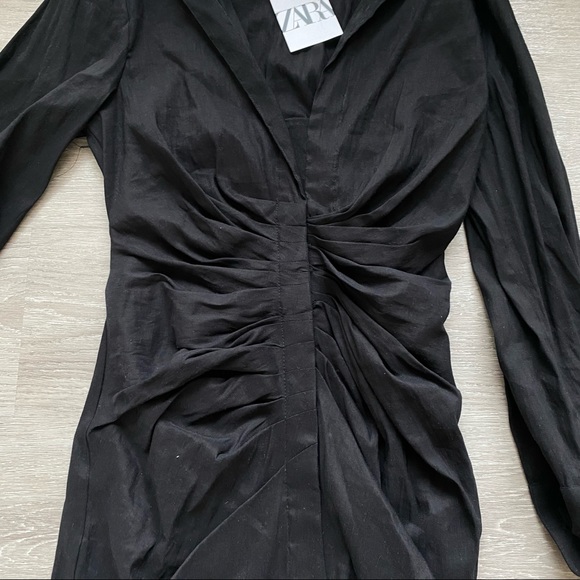Zara Linen Draped Dress - Picture 7 of 10